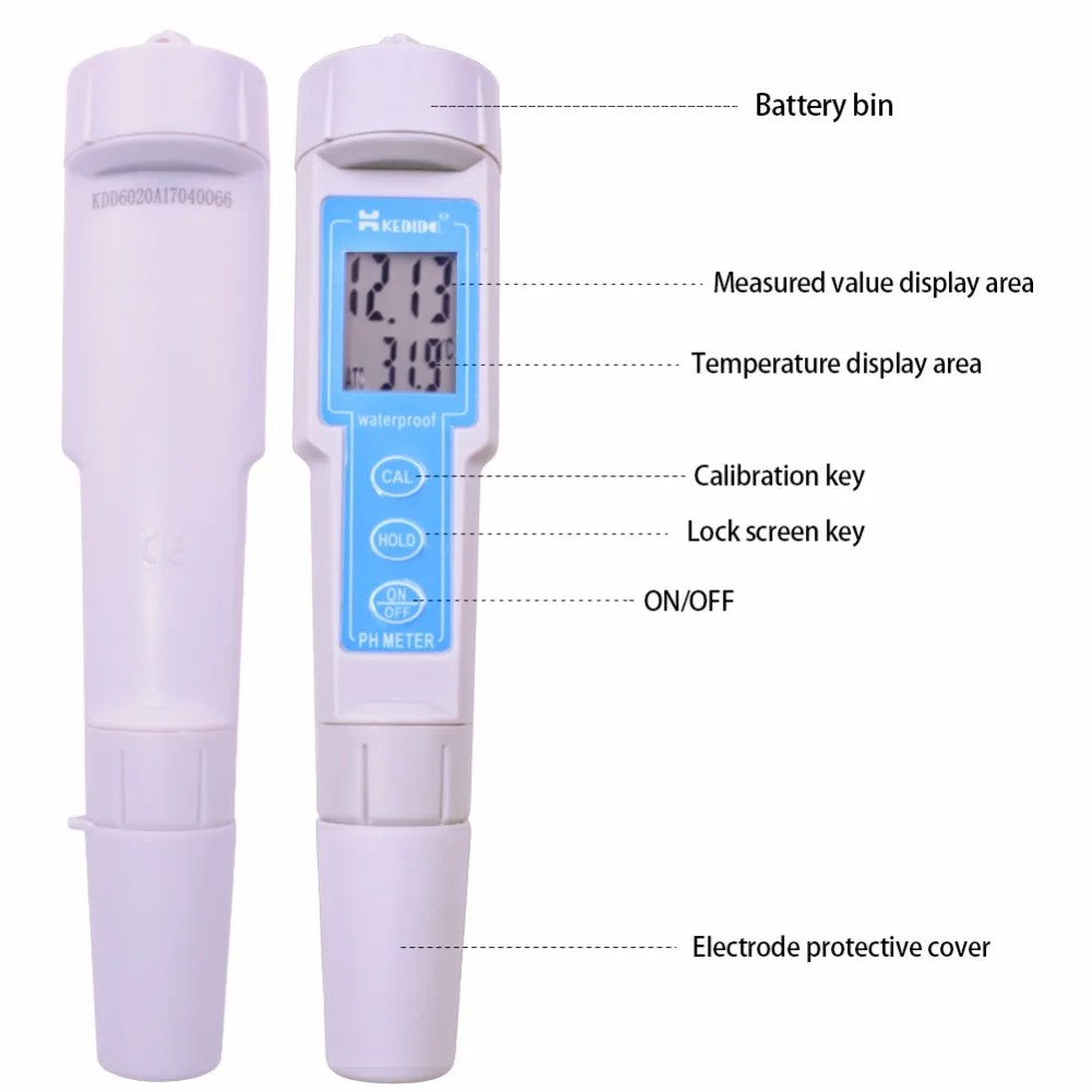 Yieryi CT-6020A, высокоточный портативный цифровой рН-метр, водостойкая Ручка для воды, рН-тестер, АТС-анализатор кислоты и щелочи