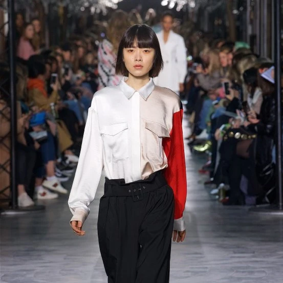 

2019 Spring and Summer Elegant Women Shirts Streetwear Patchwork Full Button Turn-down Collar Office Lady Women Shirts
