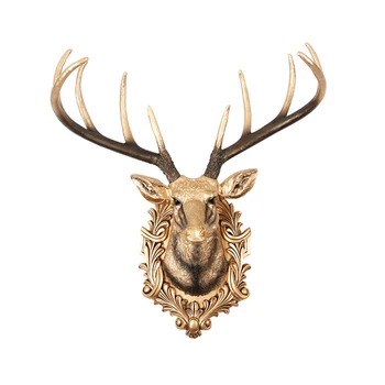 

Large Deer Head Decoration European Retro Living Room Wall Decorations Animal Head Wall Decoration Ornaments Crafts Resin