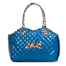 Синяя искусственная кожа хлопок смешанная вышивка Pet переноска для собак сумка модная маленькая Щенок Собаки Сумка