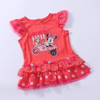 

Wholesale short sleeve baby girl Minnie mouse summer dress tutu lace dress one piece Christmas fashion 0-2Y WH05