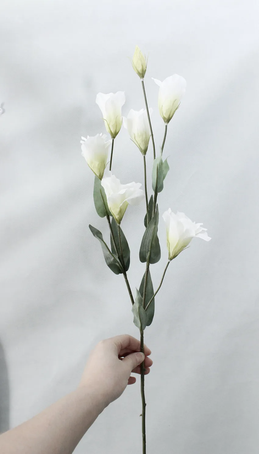 79 см Искусственный цветок 7 голов Eustoma мягкий домашний Рождественский свадебный Декор Искусственный цветок из шелка DIY свадебный букет 1 шт - Цвет: Белый