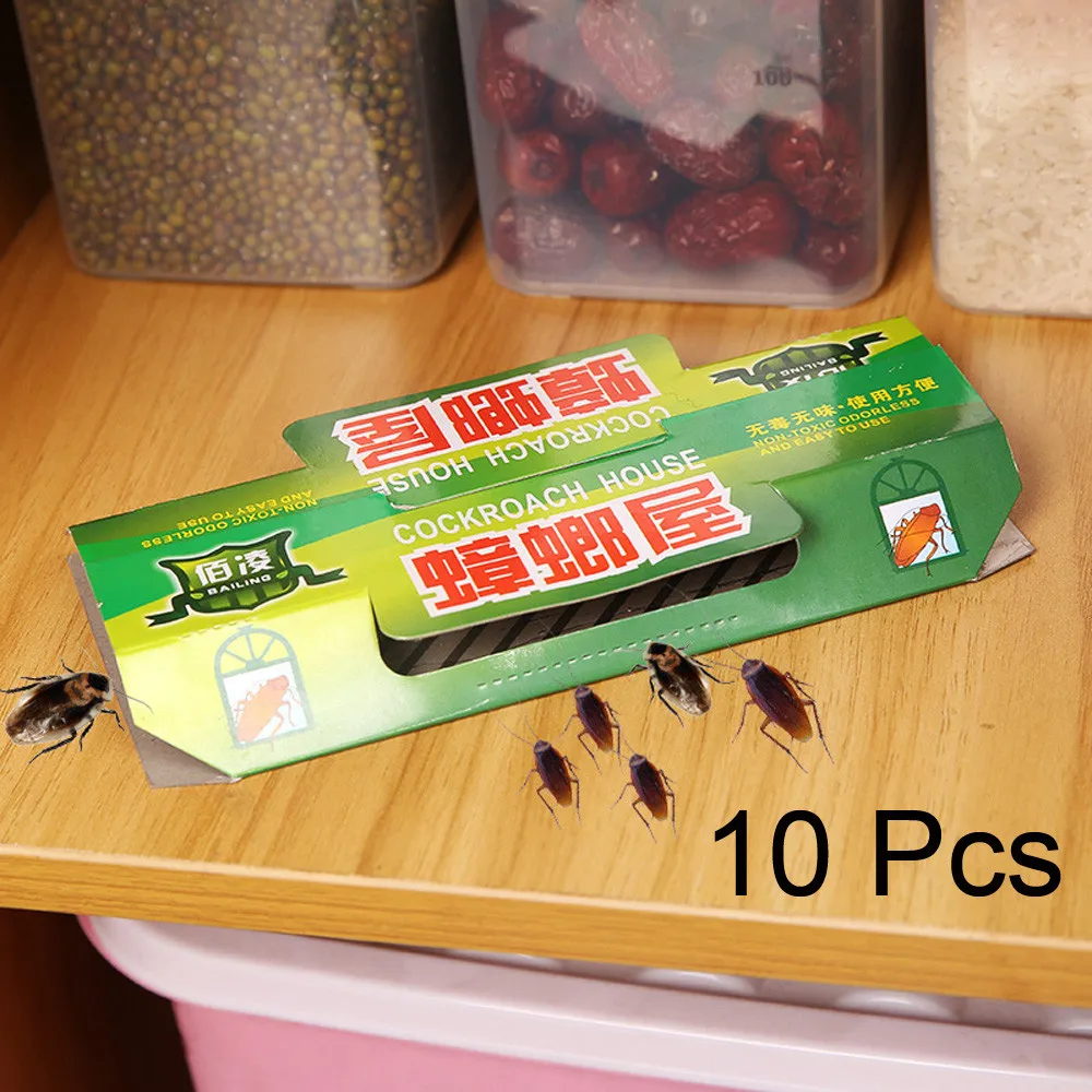 

10Pcs from cockroaches Trap House Killing Insect Net Decoy Pest Control Black Beetle Indoor Sticky House Nontoxic Capture K20