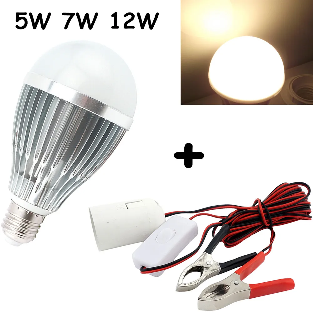 

E27 Dc Ac 12v LED Light Bulb Solar Battery Lamp for Motor Home Marine Dc Battery Solar Fishing Lamp