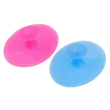 

2pcs Silicone Face Cleanser Massager Facial Cleansing Brush Pad Handheld Mat Scrubber (Small Sky Blue + Small Rose Red)