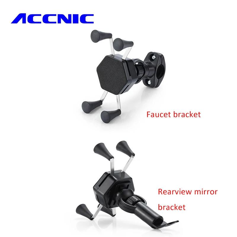 ACCNIC, держатель для мобильного телефона на мотоцикл, велосипед, вращение на 360 градусов, X Тип, Кронштейн для мобильного телефона 3,5-6 дюймов