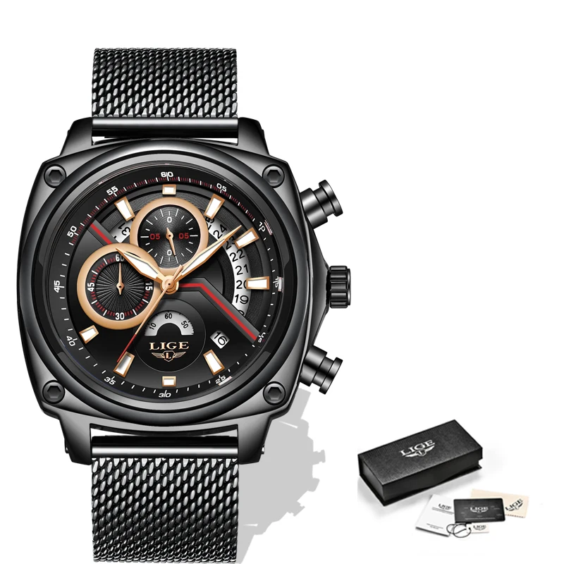 Relogio LIGE мужские часы Топ бренд класса люкс военные спортивные часы мужские водонепроницаемые часы кварцевые наручные часы Relogio Masculino