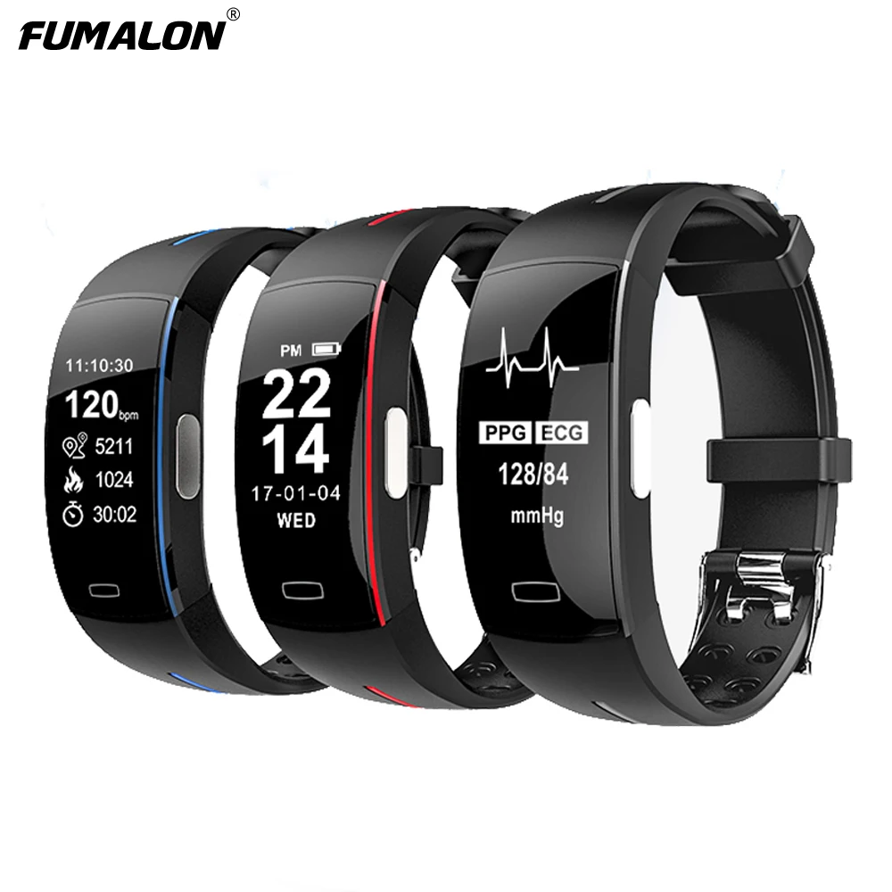 

FUMALON P3 Smart Band ECG+PPG Blood Pressure Smart Watch Heart Rate Monitor Activity Tracker Pedometer Sports Fitness Bracelet