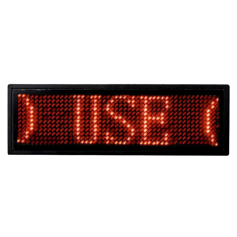 

Programmable LED Digital Scrolling Message Name Tag Id Badge(12x48 Pixels) (Red)