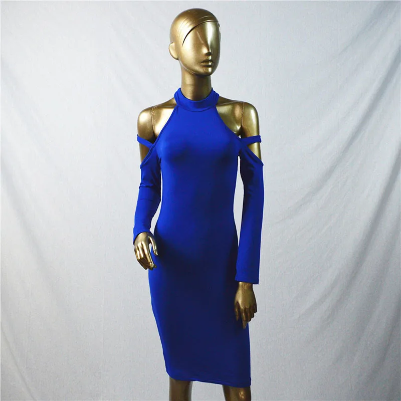 2016 Winter Party Women Dress Sexy Night Club Dresses Off Shoulder Midi Bodycon Dress Black Bandage Dress Girls Vestidos15