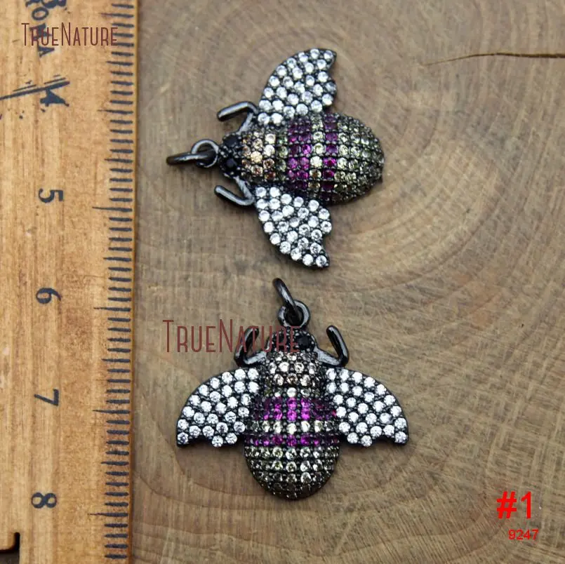 20171220-PM9251- Colours Zircon Micro Pave Bee Pendant Copper Pendant_1