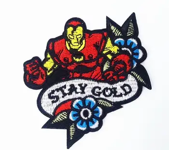 

2018 Iron man iron on patch embroidery appliques cartoon hero movie TV patch for clothing biker vest patches accessoriy