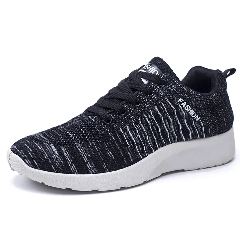 

YeddaMavis Black Sneakers Men Shoes Spring New Lace Up Casual Shoes Flying Woven Breathable Mens Shoes Man Zapatos De Hombre