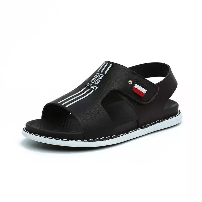 

2019 Sandals for boy Pu Leather beach summer Boys Sandals Outdoor Sport Boys black Sandals School Kids Boy white Shoes Size27-39