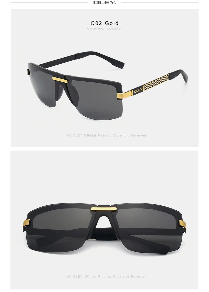 OLEY Модные мужские бескаркасные поляризованные солнцезащитные очки классические очки пилота UV400 Gafas De Sol Y4909 поддержка пользовательского логотипа