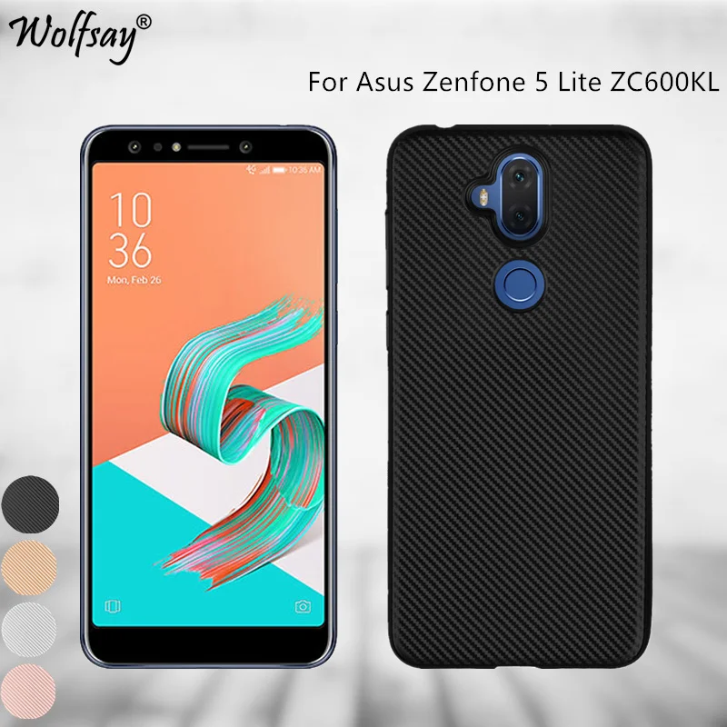 Wolfsay чехол для Asus Zenfone 5 Lite ZC600KL с противоскользящей текстурой из углеродного