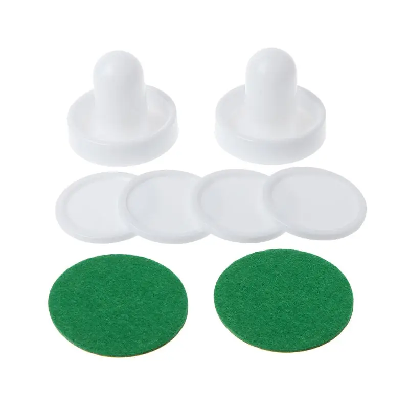 White Air Hockey Accessories 50mm Goalies& 60mm Puck Felt Pusher Mallet Adult Table Games Entertaining Toys