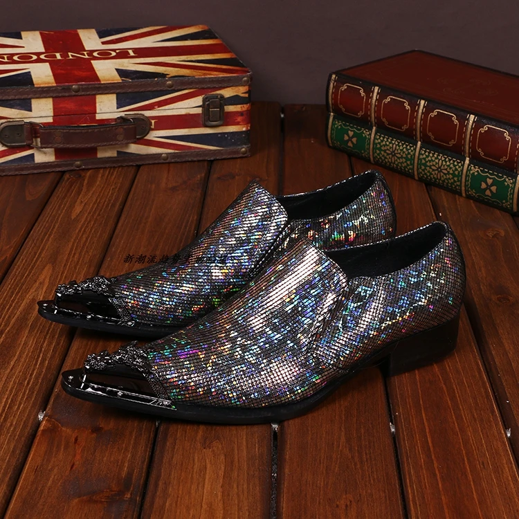 2018 Shiny Mixed Color Metallic Mens Pointed Toe Dress Shoes Italian Mens Shoes Brands Oxford Formal Snake Skin Shoes For Men 2018 Shiny Mixed Color Metallic Mens Pointed Toe Dress Shoes Italian Mens Shoes Brands Oxford Formal Snake Skin Shoes For Men