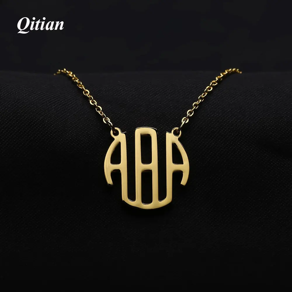 

Personalized Monogram Necklaces Stainless Steel Gold Color Retro Name Choker For Women DIY Customized Jewelry Etsy Supplier
