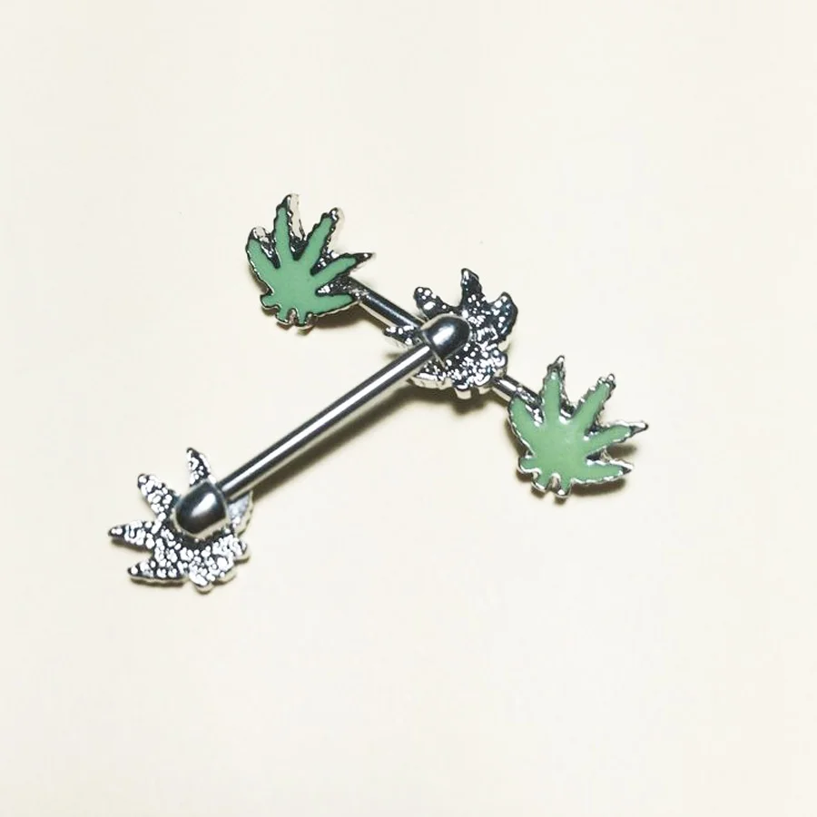 Buy ZN 2pcs Cute Trendy Maple Leaf Nipple Piercing