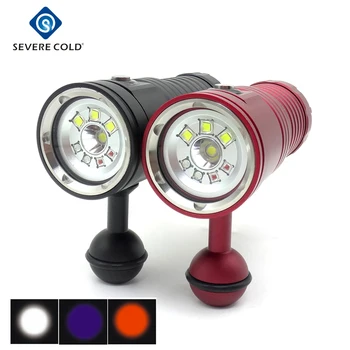 

Professional 3 Color Underwater Photography Video Light Diving Flashlight UV Light LED Diving Flashlight