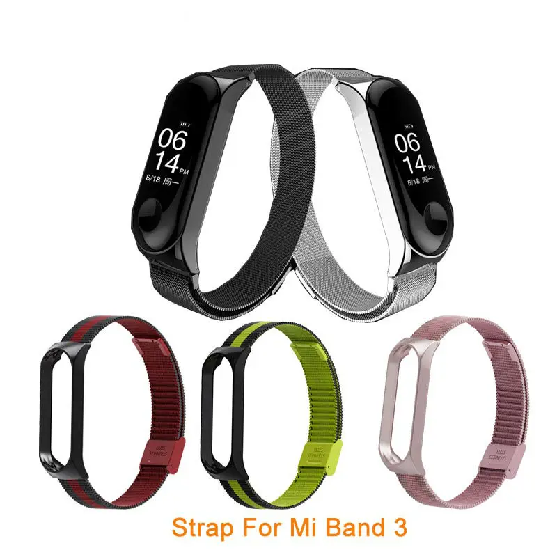 New-Metal-strap-For-Xiaomi-Mi-band-3-Smart-band-Bracelet-Metal-wristband-replacement-Steel-Strap
