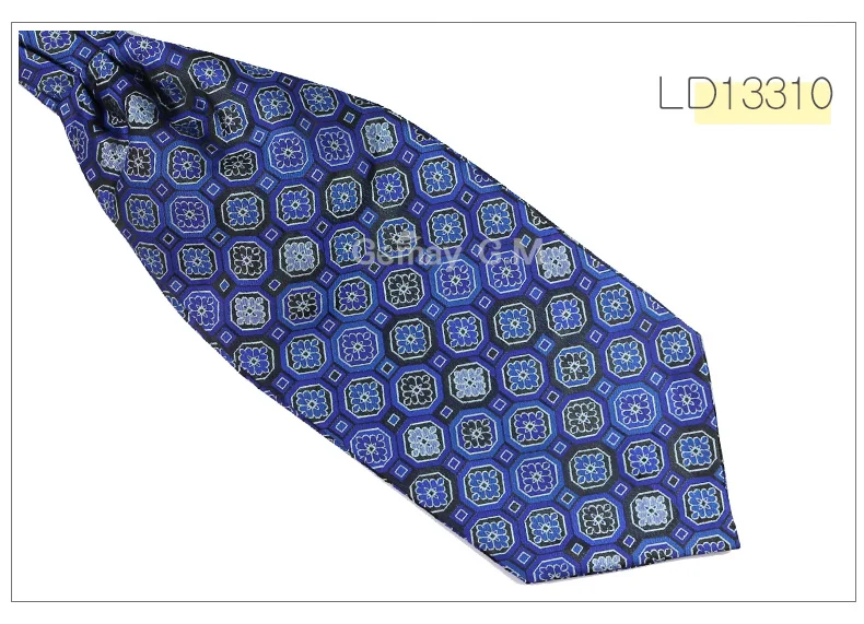 Ascot Tie Cravat Luxury Mens dots Neck Tie Self Tie for Men Wedding Neckties - Цвет: LD13310