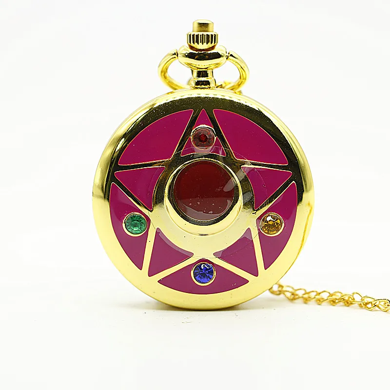 Buy Fashion Golden Sailor Moon Necklace Pendant Quartz