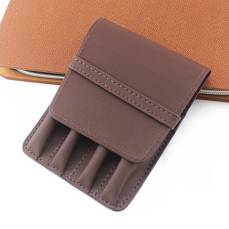

1pcs Special Style coffee Pen Or Roller Ball Fountain Pen Leather Case for Only 4 Pen Storage Bag Office Business People