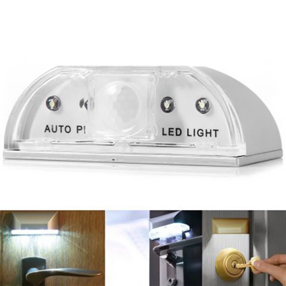 4 LED Door Keyhole Light PIR Infrared Detection Motion Sensor Lamp Home Intelligent Auto Backlight Lock Induction Night Light motion sensor night light