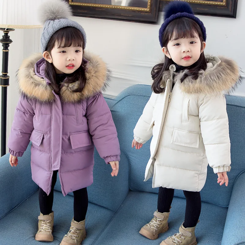 

Toddler Girls Winter Jacket Solid Long Outerwear Clothing Casual Baby Girls Down Jacket Winter Parkas