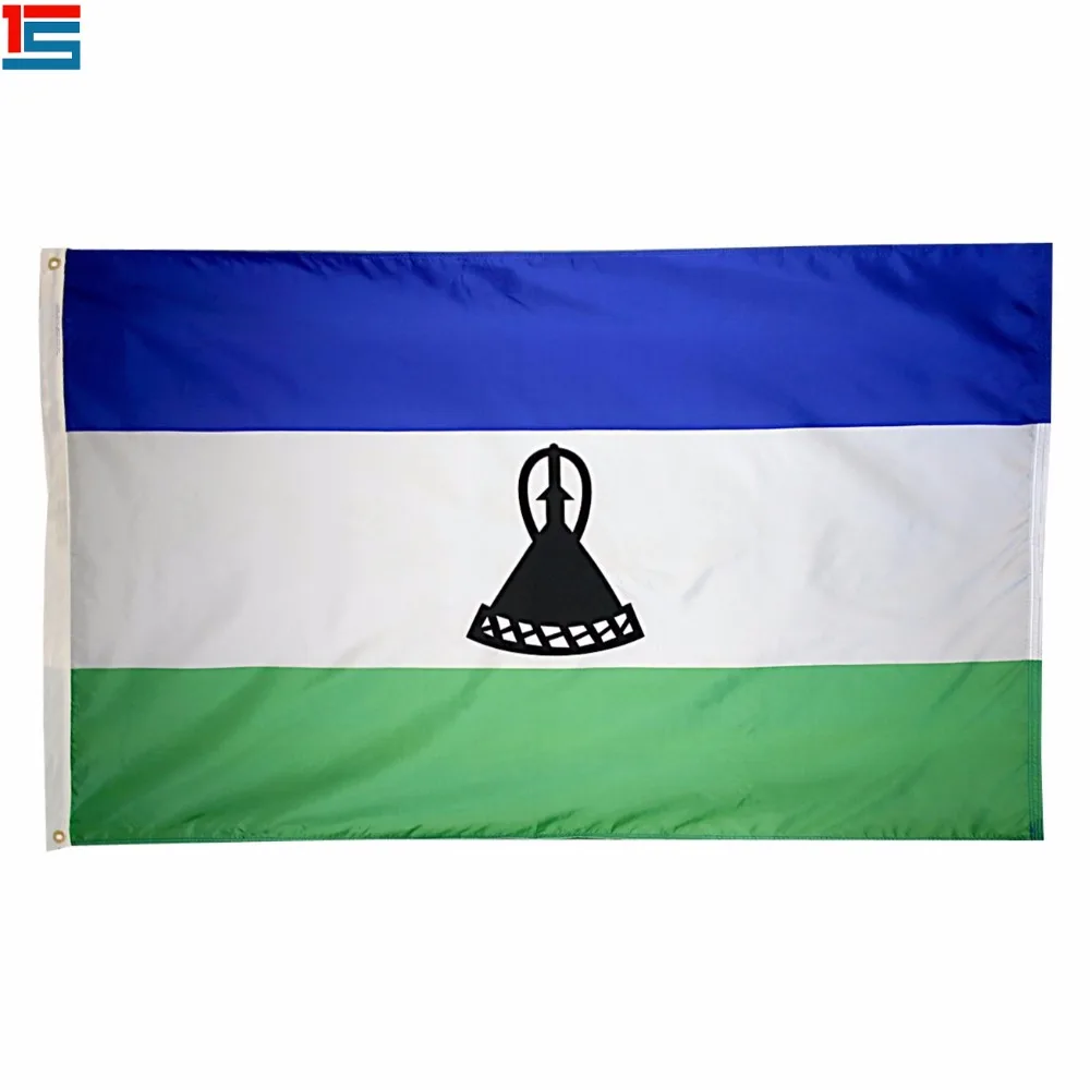 

2018 New Arrival The Lesotho Flag Polyester Flag 5*3 FT 150*90 CM High Quality Banner