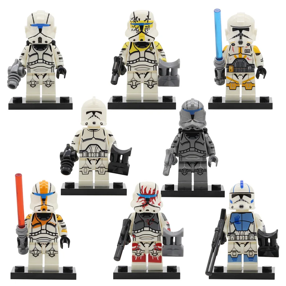 

8pcs/set Space Wars Clone Trooper Figure Set 501st Legion 41st Elite Corps Model Sets Building Blocks Brick Kits Toys SY1071