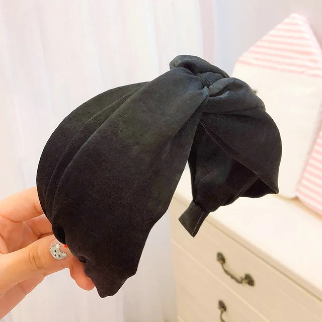 

Fashion Knot Wide Hairbands Headbands for Women Girls Fabric Floral Solid Hairband Wide Hair Band Accessories
