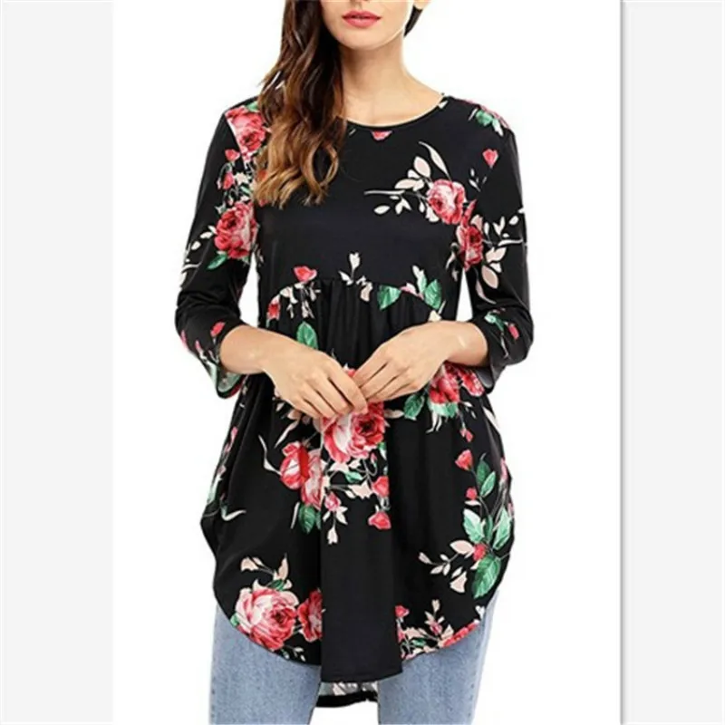 MODENGYUNMA Maternity Dresses Autumn The New Fashion Printing Round Neck Pregnancy ClothesT-shirt Medium Length Pregnant Dress MODENGYUNMA Maternity Dresses Autumn The New Fashion Printing Round Neck Pregnancy ClothesT-shirt Medium Length Pregnant Dress