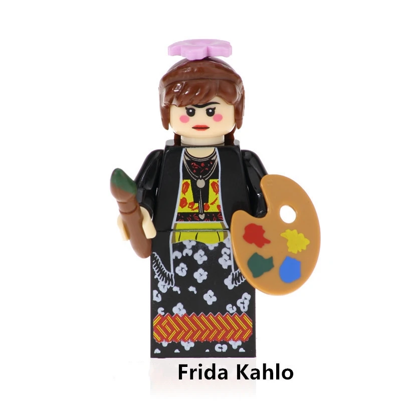 Четыре стиля Frida Vincent van Gogh Picasso Bob Ross painter совместимы с Legoings блоки Обучающие Детские