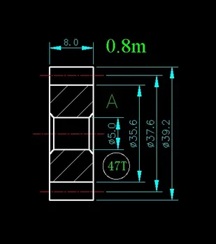 

0.8m 47T/Hole 5mm 6mm 8mm 10mm/width 8mm/For Meat Grinder Parts etc.
