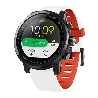 Для amazfit acessorios спортивный силиконовый браслет для Xiaomi Huami Amazfit PACE Смарт-часы сменный ремешок Smartwatch correa - Цвет: White inside red