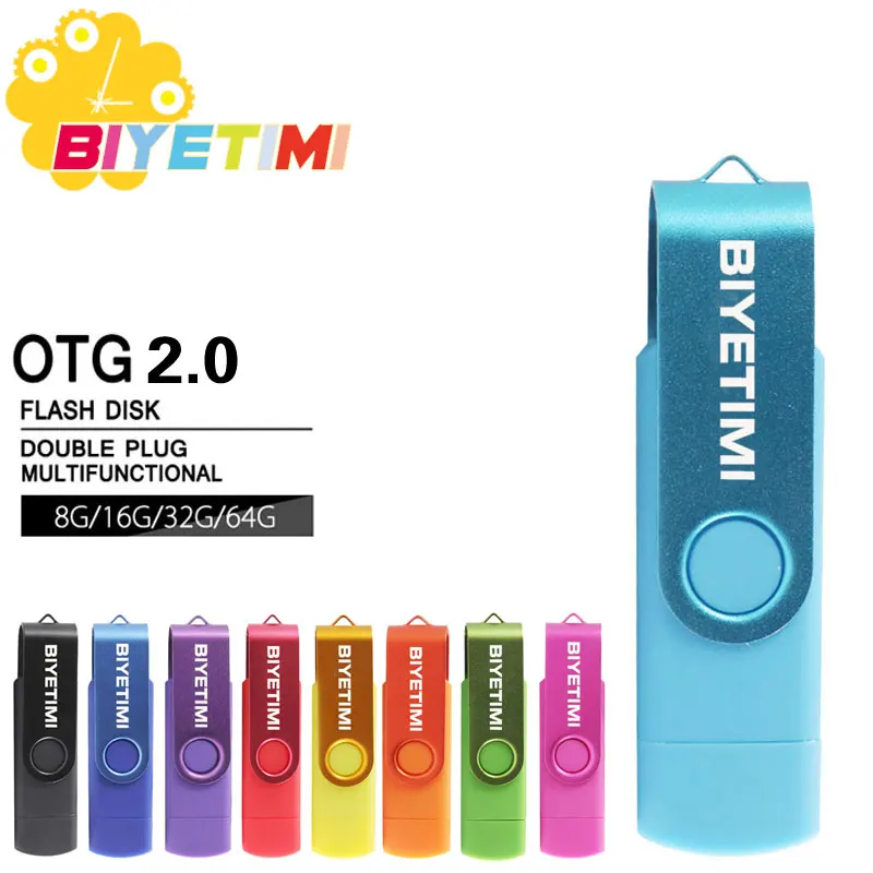 Biyetimi 9Colors High Speed OTG USB Flash Drive 64gb Pen Drive 8gb 16gb 32gb Pendrive usb 2.0 for Smart Phone Micro USB Stick цена Biyetimi 9Colors High Speed OTG USB Flash Drive 64gb Pen Drive 8gb 16gb 32gb Pendrive usb 2.0 for Smart Phone Micro USB Stick цены онлайн