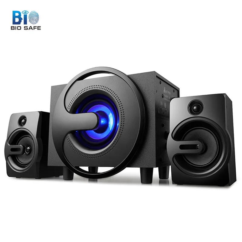 [Bio speaker s] Мини проводной комбинированный динамик для ноутбука, компьютерный динамик, 2,1 каналов, динамик s, Bluetooth, басовый аудио, музыкальный плеер - Цвет: USB Black