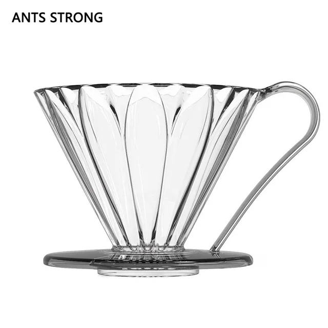 Cheap ANTS STRONG flower-like cone drip coffee filter/handmade with handle coffee funnel thickening resin v60 drip filter cup Cheap ANTS STRONG flower-like cone drip coffee filter/handmade with handle coffee funnel thickening resin v60 drip filter cup