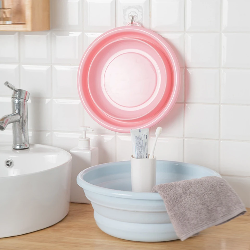 

Folding Basin Portable Folding Bucket Foldable Basin Collapsible Washbasin Travel/Household Small/Medium/Large Plastic Basin