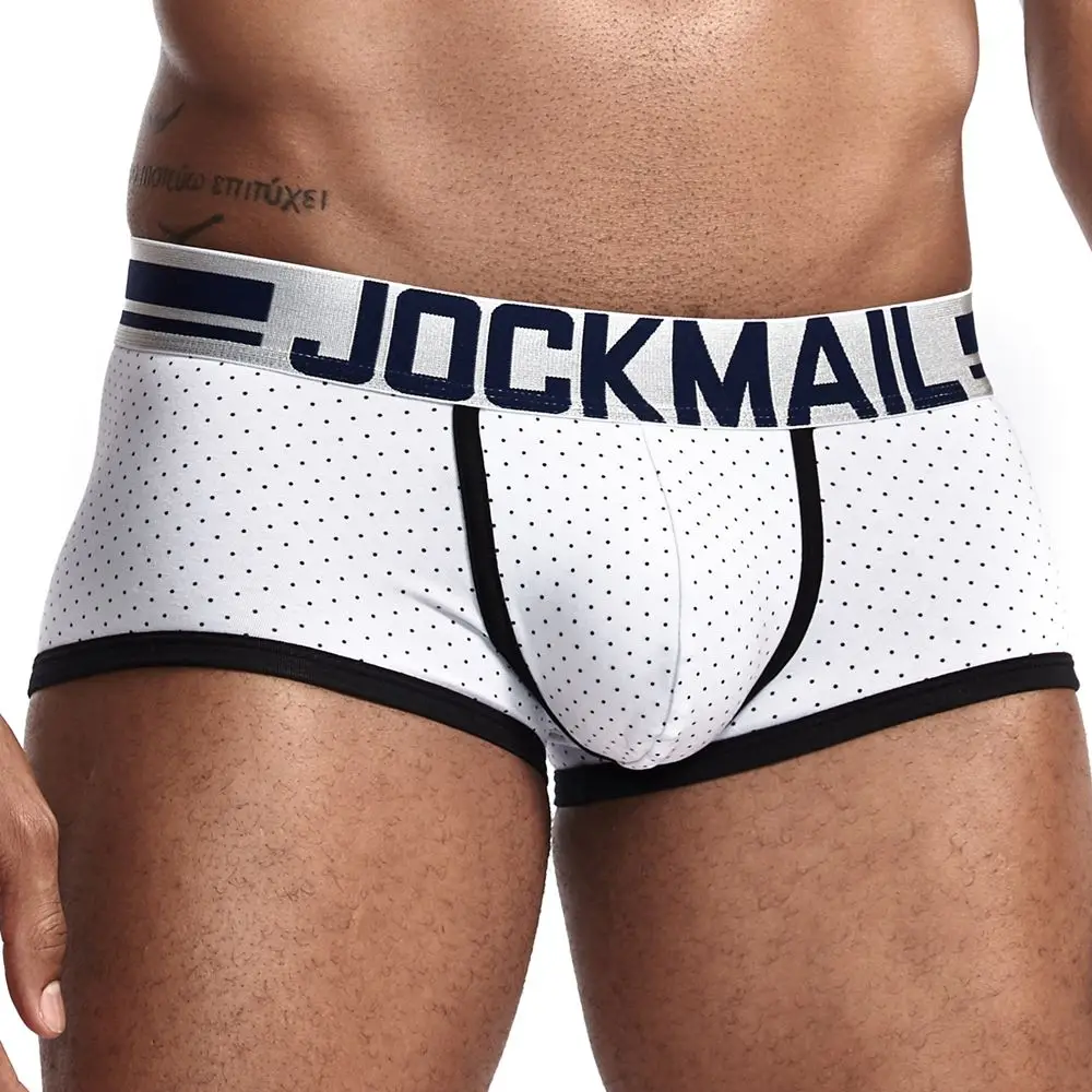 JOCKMAIL, мужские трусы, дышащие боксеры, хлопковое Сетчатое Мужское нижнее белье, u-образный выпуклый мешочек, сексуальные трусы, набивные листья, домашняя одежда, шорты - Цвет: 21