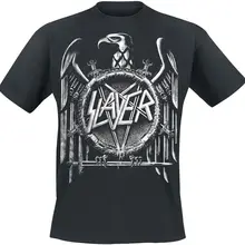 Slayer 'Eagle' Quaste Aufdruck Футболка стильная Винтажная футболка с коротким рукавом Забавный Топ Футболка крутые футболки дизайн лучшие продажи для мужчин