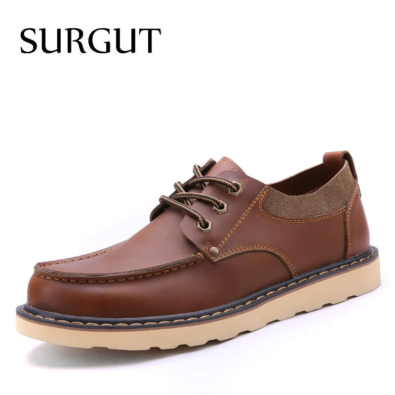 SURGUT 2019 Hot Sale Men's Shoes Genuine Leather Design Summer Breathable Shoes Spring Autumn Working Shoes Men Casual Shoes SURGUT 2019 Hot Sale Men's Shoes Genuine Leather Design Summer Breathable Shoes Spring Autumn Working Shoes Men Casual Shoes