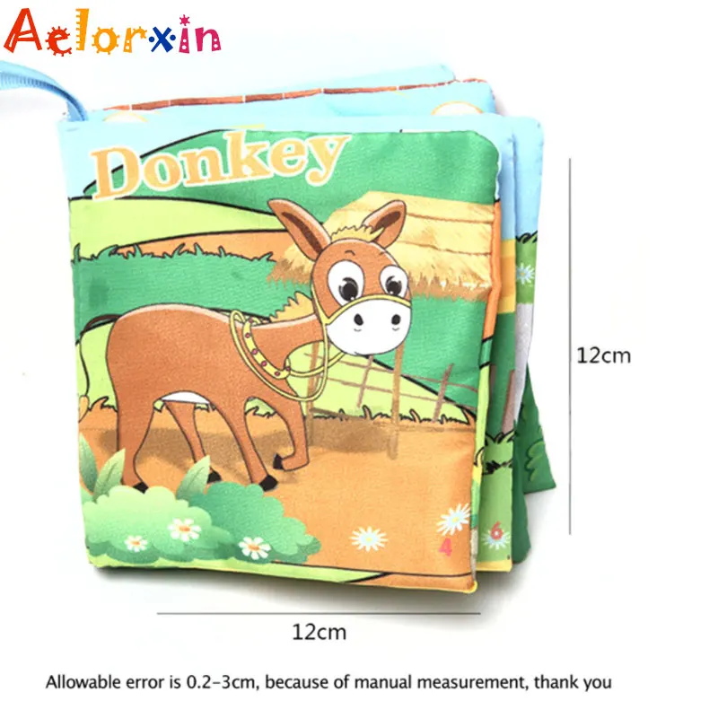 Детская Мягкая тканевая книжная игрушка для малышей, обучающая Когнитивная обучающая игрушка для новорожденных, обучающая детская коляска для раннего обучения
