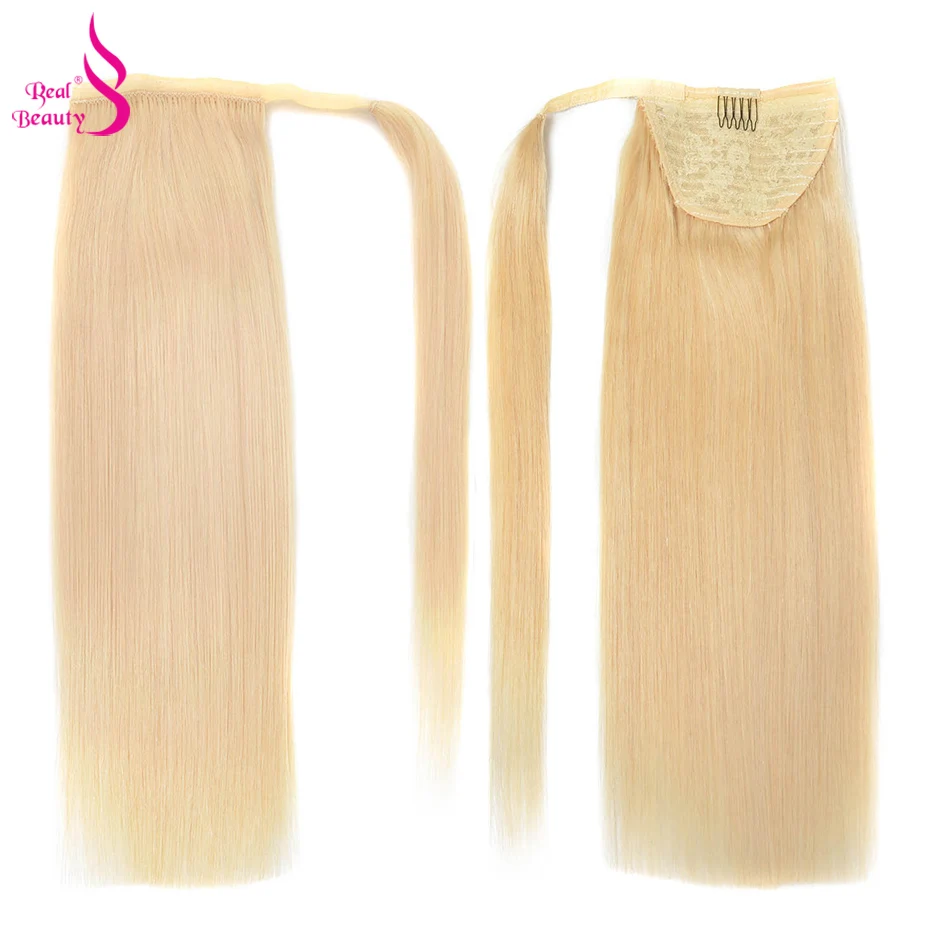 

Real Beauty 120g Straight Ponytail Remy Hair Brazilian Ribbon Ponytail Clips-in Human Hair Extensions Horsetail Machine Made