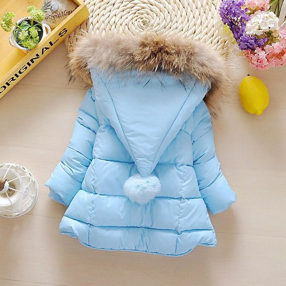 Зимняя одежда для маленьких девочек модный однотонный теплый зимний комбинезон на молнии с капюшоном для новорожденных, зимнее пальто для маленьких девочек зимняя одежда для детей