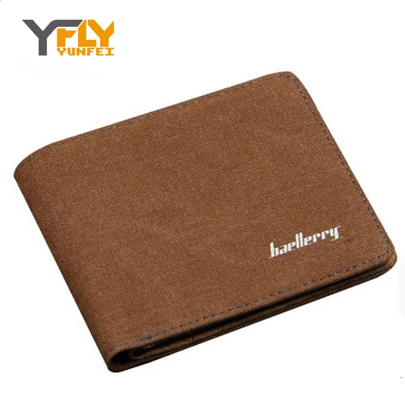  Y-FLY 2016 Canvas Mens Wallets Top Quality Holder Multi Pockets Credit Card Purse For Men Design Brand Coin Purse Wallet HB019 