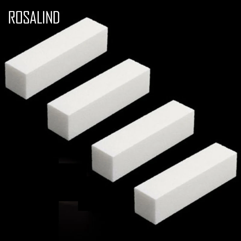 

ROSALIND 4Pcs/Lot Nail Tools Buffer File Block Pedicure Manicure Buffing Sanding Polish White DIY Nail Art Woman Salon
